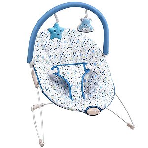 Cadeira Descanso Do Bebê Até 11Kg Musical Com Brinquedos e Vibração Azul Nap Time Multikids Baby
