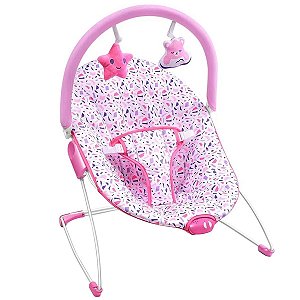 Cadeira Descanso Do Bebê Até 11Kg Musical Com Brinquedos e Vibração Rosa Nap Time Multikids Baby