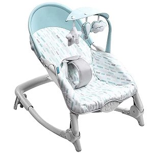 Cadeira Descanso e Balanço 2em1 Bebê Até 18Kg Musical e Vibração Brinquedos Spice Azul Multikids Baby