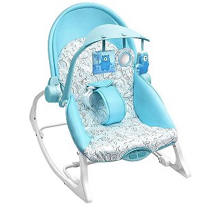 Cadeira Descanso Do Bebê Até 11Kg Musical Com Brinquedos e Vibração Seasons Azul Multikids Baby