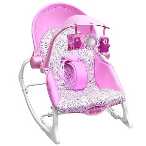 Cadeira Descanso Do Bebê Até 11Kg Musical Com Brinquedos e Vibração Seasons Rosa Multikids Baby