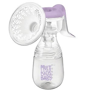 Bomba de Tirar Leite Manual Bebê 160ml Com Tampa e Sucção Ajustável For Mom Lilás Multikids Baby