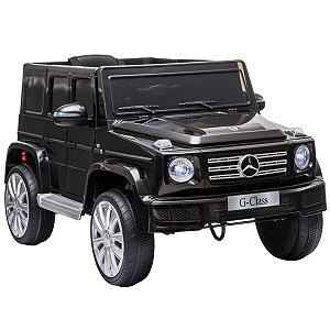 Mini Carro Elétrico Infantil Mercedes Benz G 500 Controle 12V Mp3 Luz e Buzina Até 30Kg Preto Bel Fix