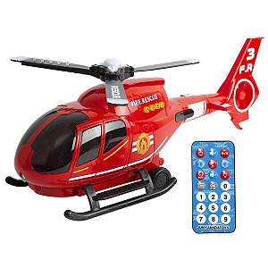 Brinquedo Infantil Helicóptero Controle Bate e Volta Luz e Som Comando Voz Criança +3 Anos Etitoys