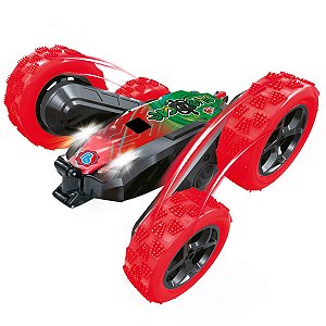 Brinquedo Infantil Carrinho Controle Giro 360º Com Luz e Sons Divertidos Flipcar Vermelho Polibrinq