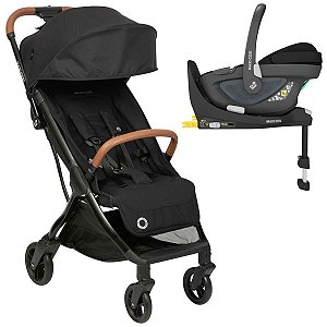 Carrinho Bebê Berço Passeio 0 a 15Kg Reclinável Compacto Eva + Bebê Conforto + Base 360° Maxi-Cosi