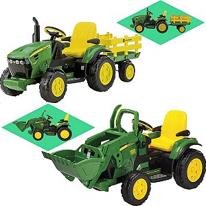 Mini Trator Elétrico Infantil John Deere Ground Force 12V