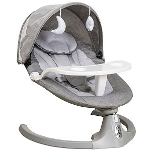 Cadeira Balanço Infantil Para Bebê 5 Velocidades Assento Ajustável 12 Melodias Timer Bluetooth Loop