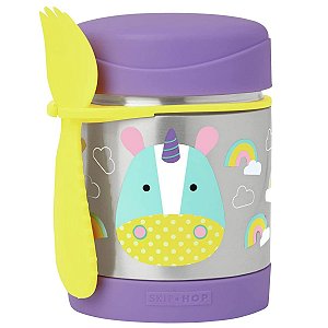 Pote Térmico Alimentação Infantil Refeição Para Bebê 325ml Aço Inoxidavel Talher Unicornio Skip Hop