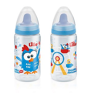 Kit Com 2 Copos Com Bico Macio Infantil Para Criança Galinha Pintadinha Azul 300ml Lillo
