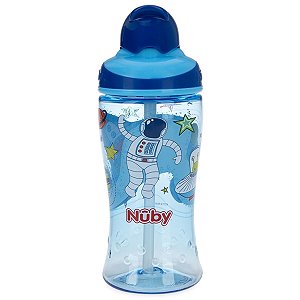 Copo Bebê Infantil Com Canudo Retrátil 360ml Tampa Protetora Copinho Criança Anti Odor Tritan Nuby