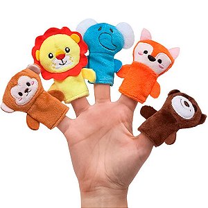 Brinquedo Infantil Dedoches Divertidos Animais da Selva Fantoches de Dedo Para Crianças +3 Anos Buba