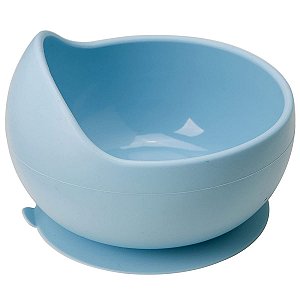 Bowl de Silicone Bebe Alimentação Refeição Infantil  350ML +6 Meses Com Ventosa Azul Buba