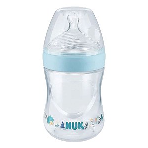 Mamadeira Infantil Bebê 150mL Nuk Essence Smart Flow Bico Silicone Fluxo Lento Recém Nascido Azul