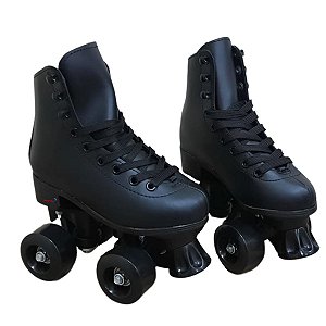 Patins Infantil Roller Quad Para Criança Tamanho 30/31 Esporte Divertido Com Freio Preto Importway