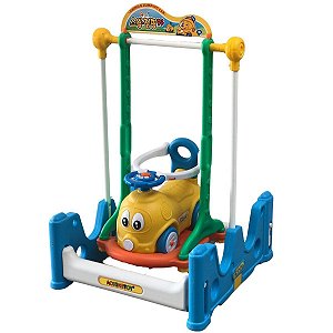 Brinquedo Infantil Playground 4 Em 1 Gangorra Criança Balanço Pula-Pula Carrinho Desmontável