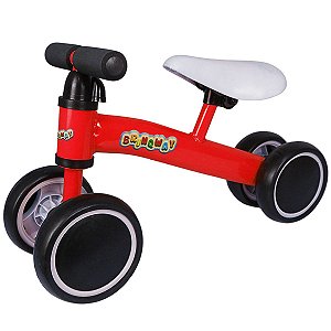 Bicicleta de Equilíbrio Infantil Triciclo Bebê Criança 4 Rodas Treino Coordenação Motora Sem Pedal