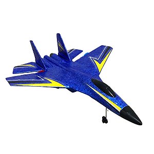 Avião de Controle Brinquedo Infantil Para Crianças Aeronave Elétrica Com Led Azul Importway