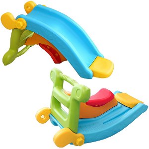 Escorregador Infantil 2 em 1 Vira Gangorra Playground Parquinho Para Criança Até 30Kg Importway