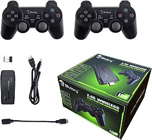 GAME STICK 4K ORIGINAL VERSÃO ATUALIZADA 11 MIL JOGOS com 2 controles sem fio