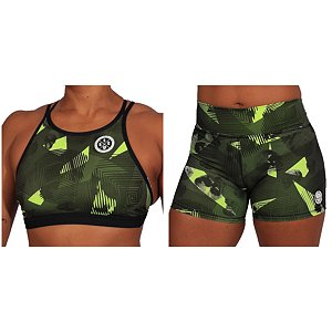 Conjunto Bs Cross - Neon Green Skull