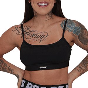 Top C/Recortes Bscross - Preto