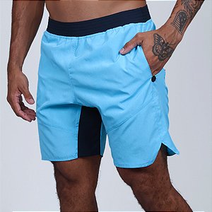 Bermuda Recortes Bscross Zíper - Azul Claro