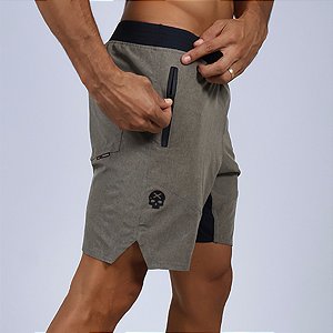 Bermuda Recortes Bscross Zíper - Concreto