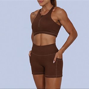 Conjunto Bscross Nadador C/ Bolso - Marrom
