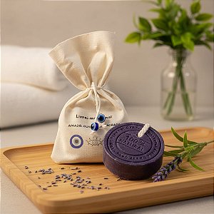 Sabonete anil com cordão + saquinho de algodão