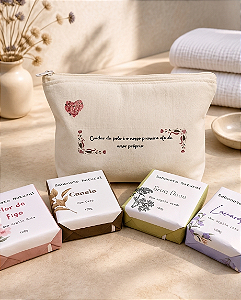 Kit 4 Sabonetes Perfumados + necessaire