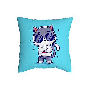 Capa de Almofada Gatinho Com Zíper