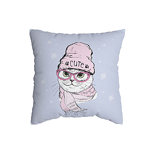 Capa de Almofada Gato Com Zíper