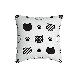 Capa de Almofada Gato Com Zíper