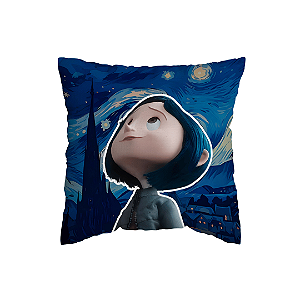 Capa de Almofada Coraline Noite Estrelada Com Zíper