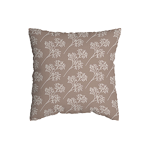 Capa de Almofada Floral Marrom Com Zíper