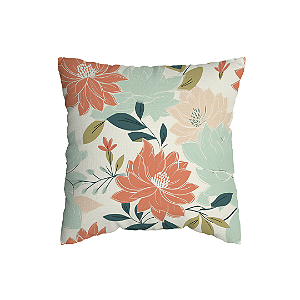 Capa de Almofada Floral Com Zíper