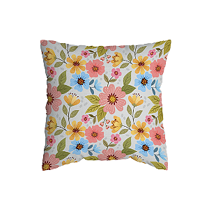 Capa de Almofada Floral Com Zíper