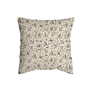 Capa de Almofada Floral Com Zíper