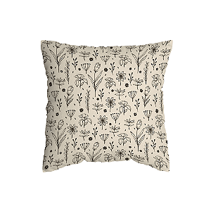 Capa de Almofada Floral Com Zíper