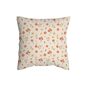 Capa de Almofada Floral Com Zíper