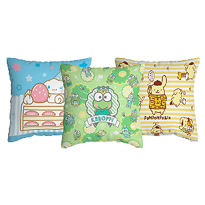 Kit 3 Capas de Almofada Sanrio Com Zíper
