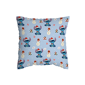 Capa de Almofada Stitch Natalina Com Zíper