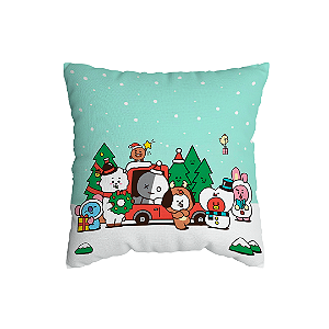 Capa de Almofada BTS BT21 Natalina Com Zíper
