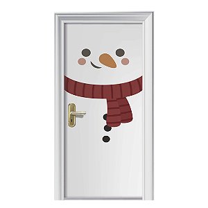 Capa de Porta Natalina Boneco de Neve c/ Elástico