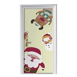 Capa de Porta Natalina Personagens c/ Elástico