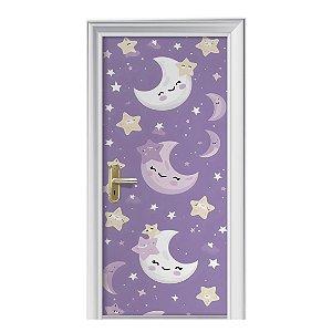 Capa de Porta Lua Fofa Lilás Infantil c/ Elástico