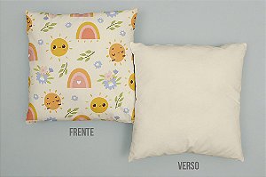 Almofada cheia Sol e Arco-Íris Infantil