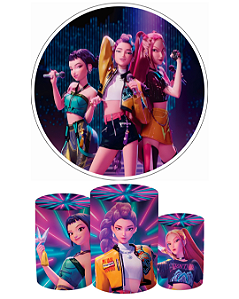 Kit Festa (1 capa de painel redondo 150cm de diâmetro + 3 capas de cilindros) Temas Variados