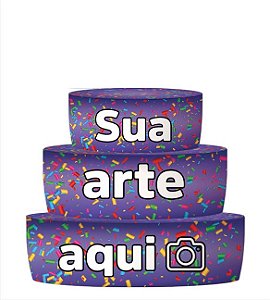 Bolo Fake Trio De Capas Tecido Sublimado Veste Fácil